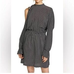 Nwt $395 Robert Rodriguez Dolman-sleeve silk shirt dress in Star print, size m